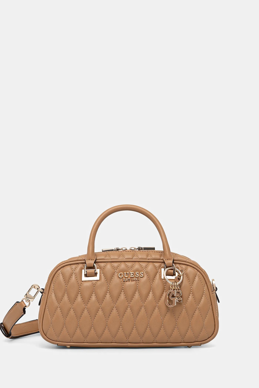 Levně Kabelka Guess VALLA hnědá barva, HWQG81 22050