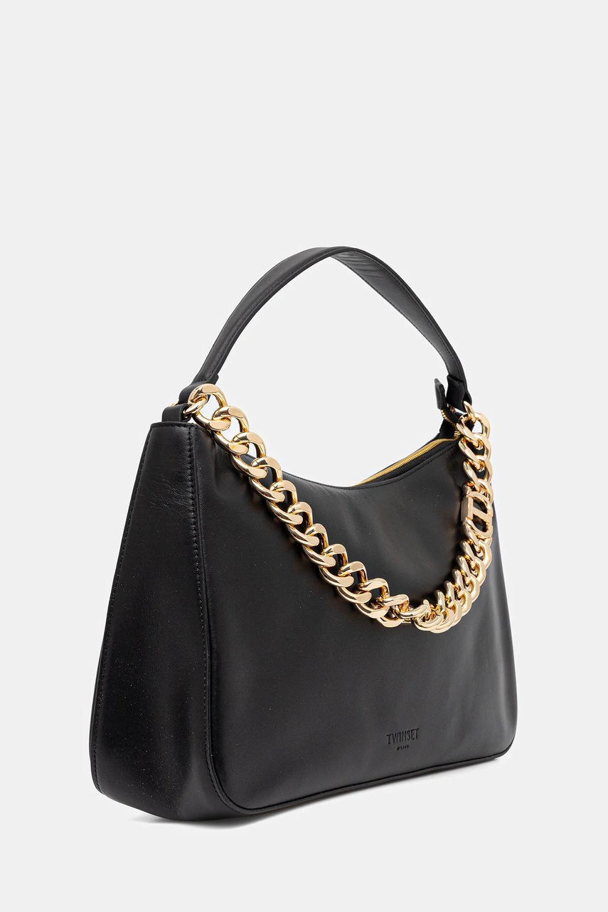 Кожаная сумочка Twinset цвет чёрный 999TB7010