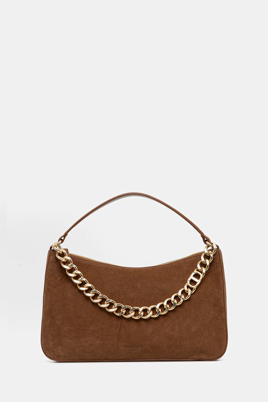 

Велурена чанта Twinset, Кафяв