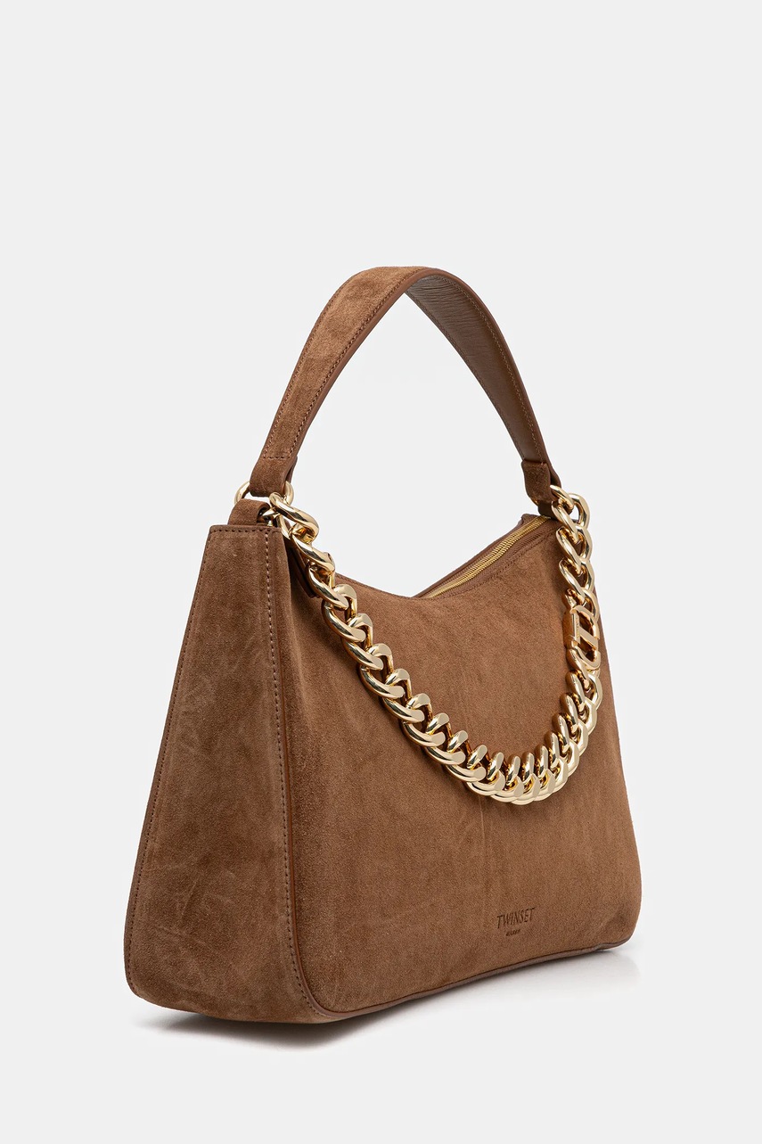 Замшевая сумочка Twinset цвет коричневый 252TB7162