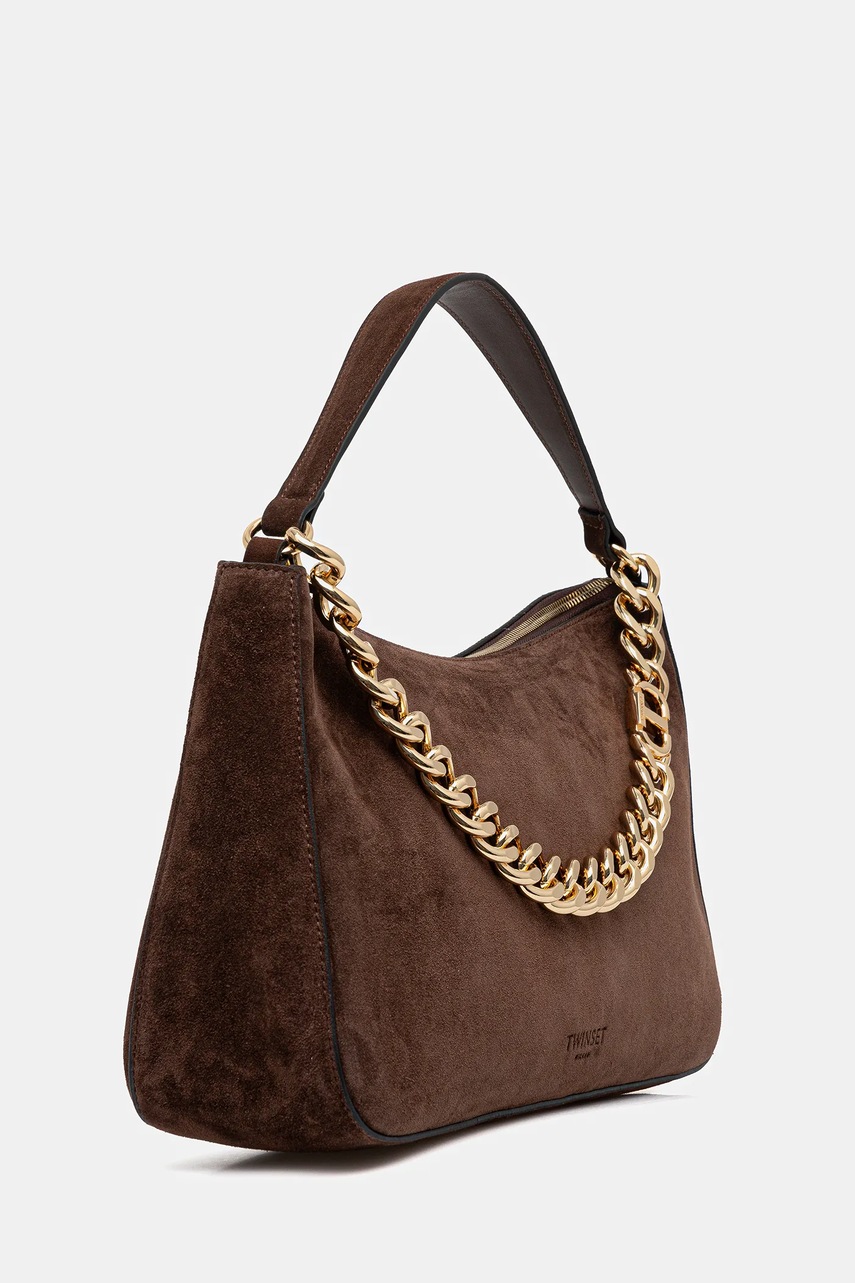 Замшевая сумочка Twinset цвет коричневый 252TB7162