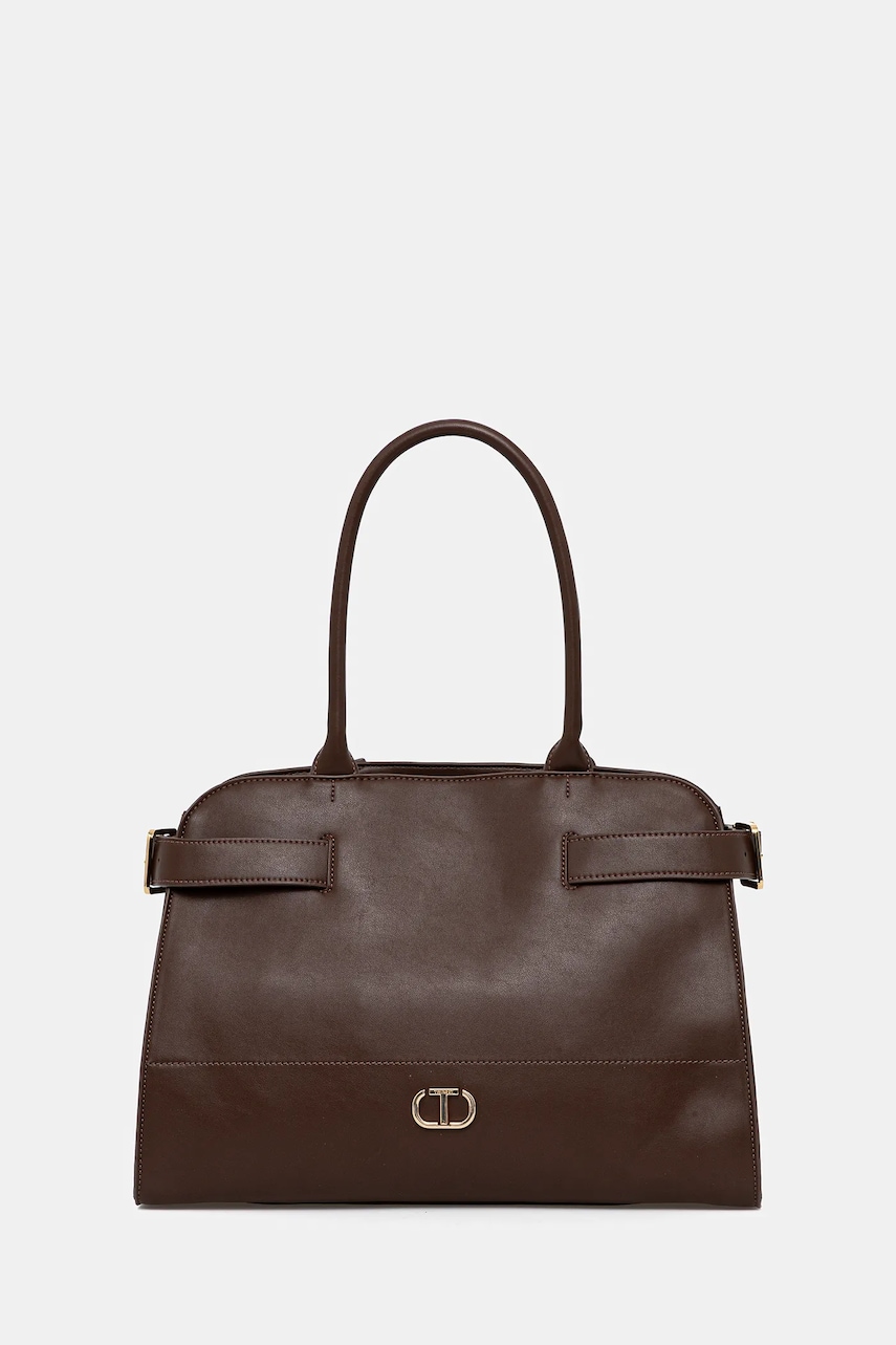 Kabelka Twinset hnědá barva, 252TB7020