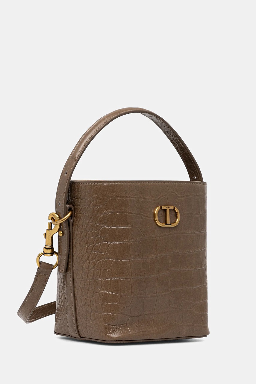 Кожаная сумочка Twinset цвет зелёный 252TD8257