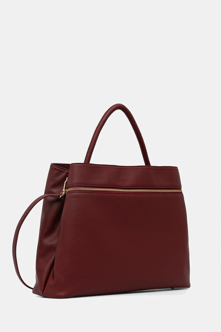 Кожаная сумочка Twinset цвет бордовый 252TD8260