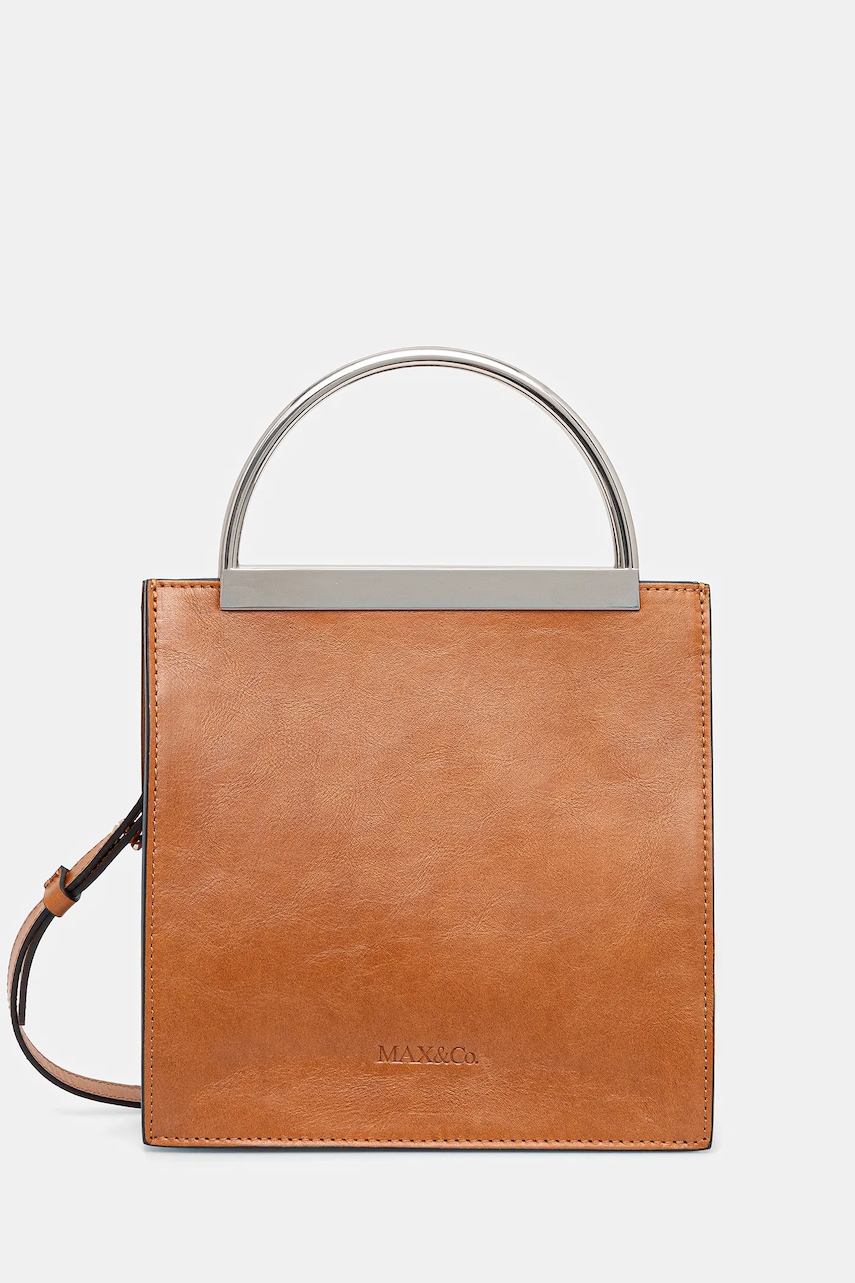 MAX&Co. geantă de piele culoarea maro, 2526516036200