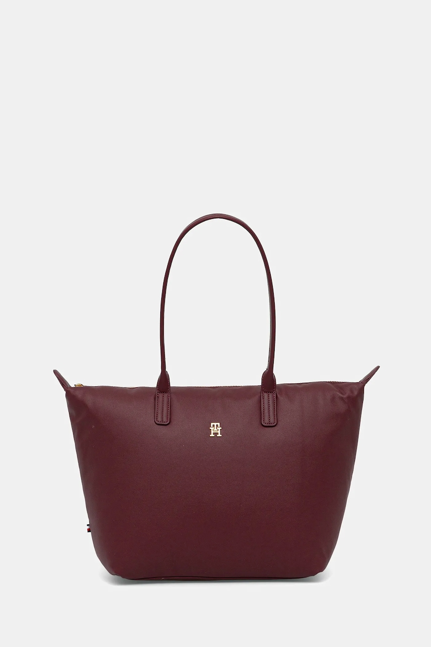 Levně Kabelka Tommy Hilfiger vínová barva, AW0AW17705