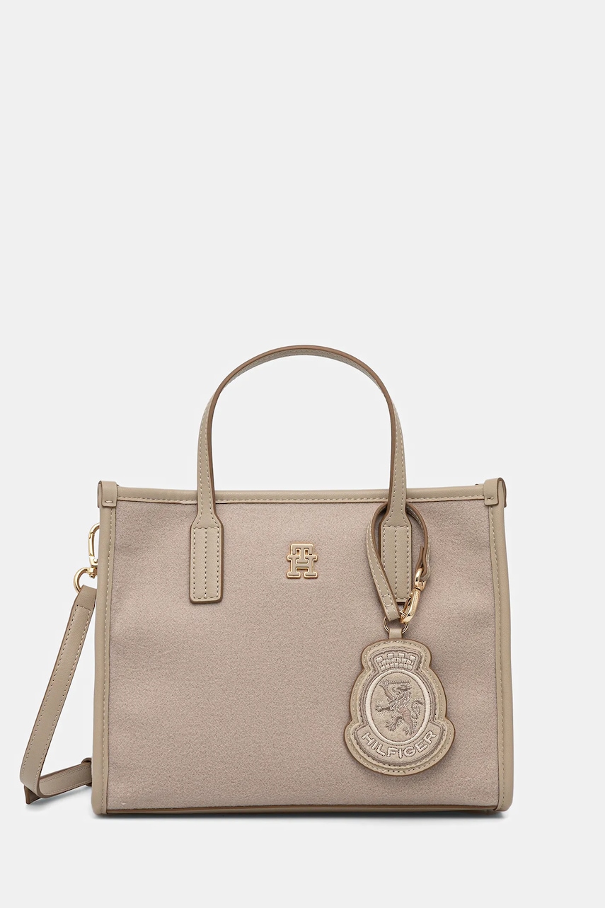 Kabelka Tommy Hilfiger béžová barva, AW0AW17852