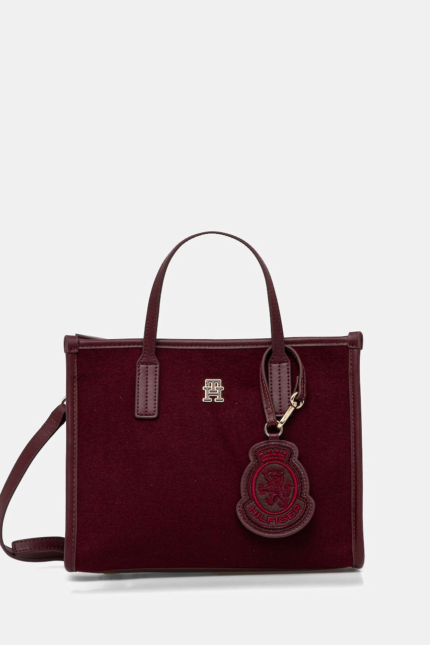 Levně Kabelka Tommy Hilfiger vínová barva, AW0AW17852