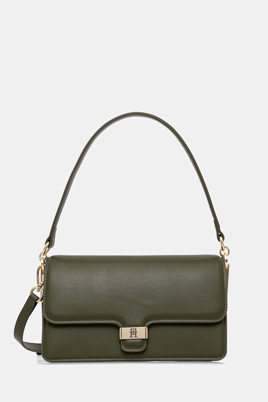 Levně Kabelka Tommy Hilfiger zelená barva, AW0AW18029