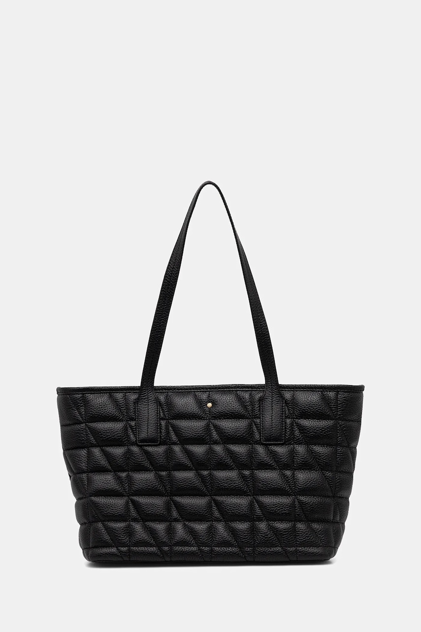 Geox poșetă de piele GARDREN culoarea negru, D46Z8A 00046