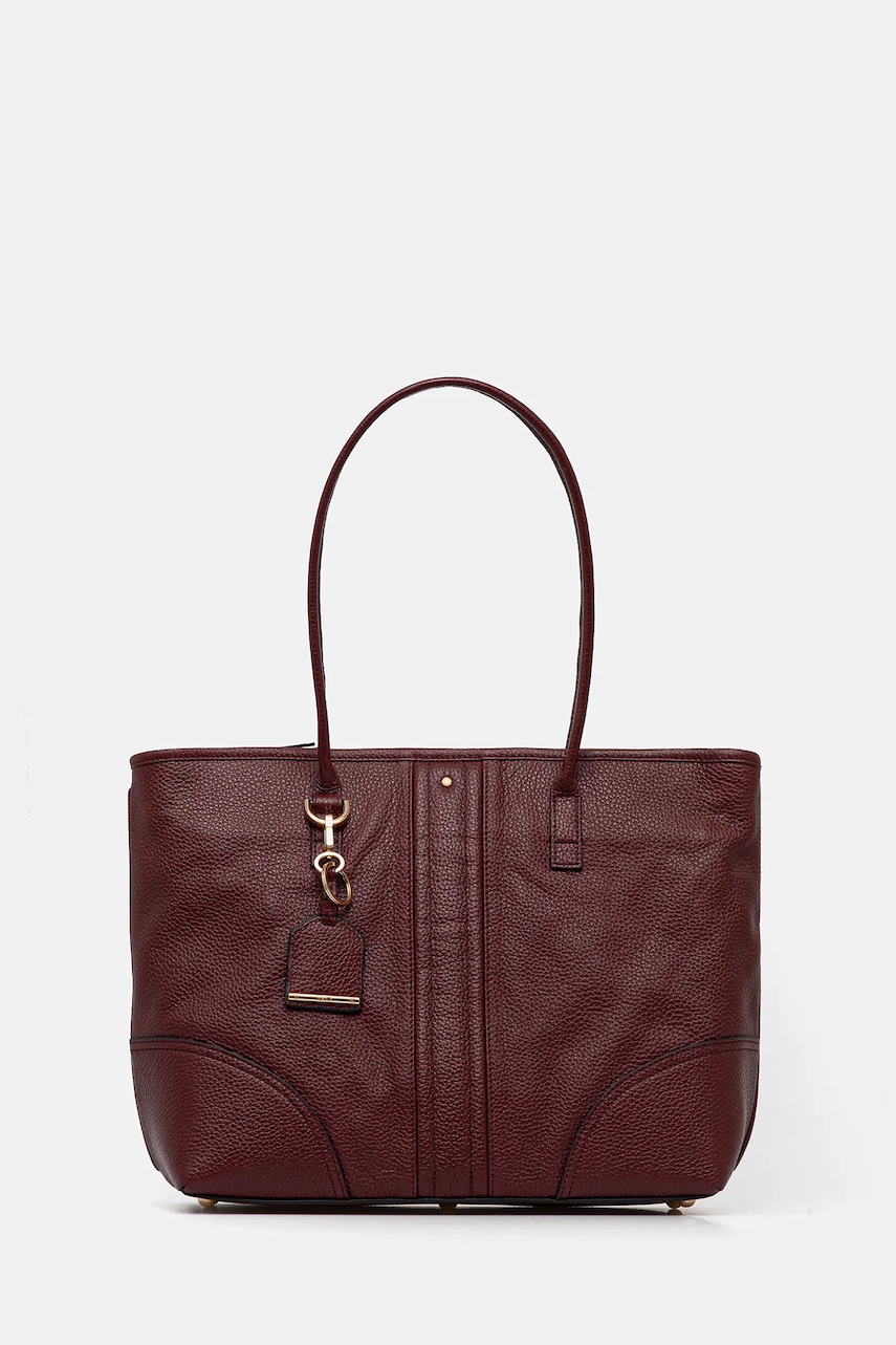 Geox poșetă de piele MIEREILLE culoarea bordo, D56ZPA 00046