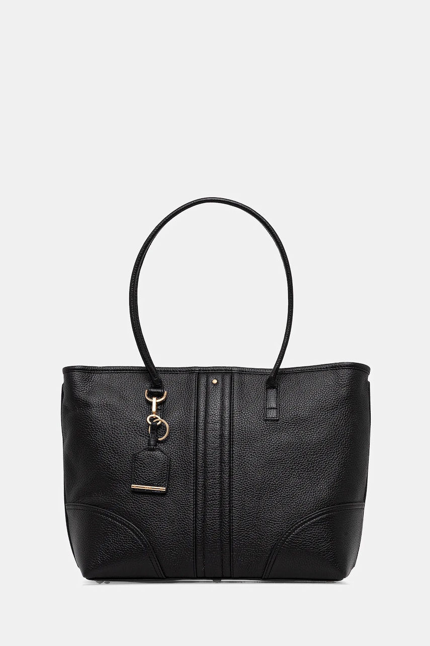 Geox poșetă de piele MIEREILLE culoarea negru, D56ZPA 00046