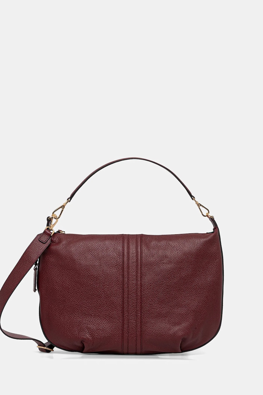 Geox poșetă de piele AURELYI culoarea bordo, D36KYA 00046