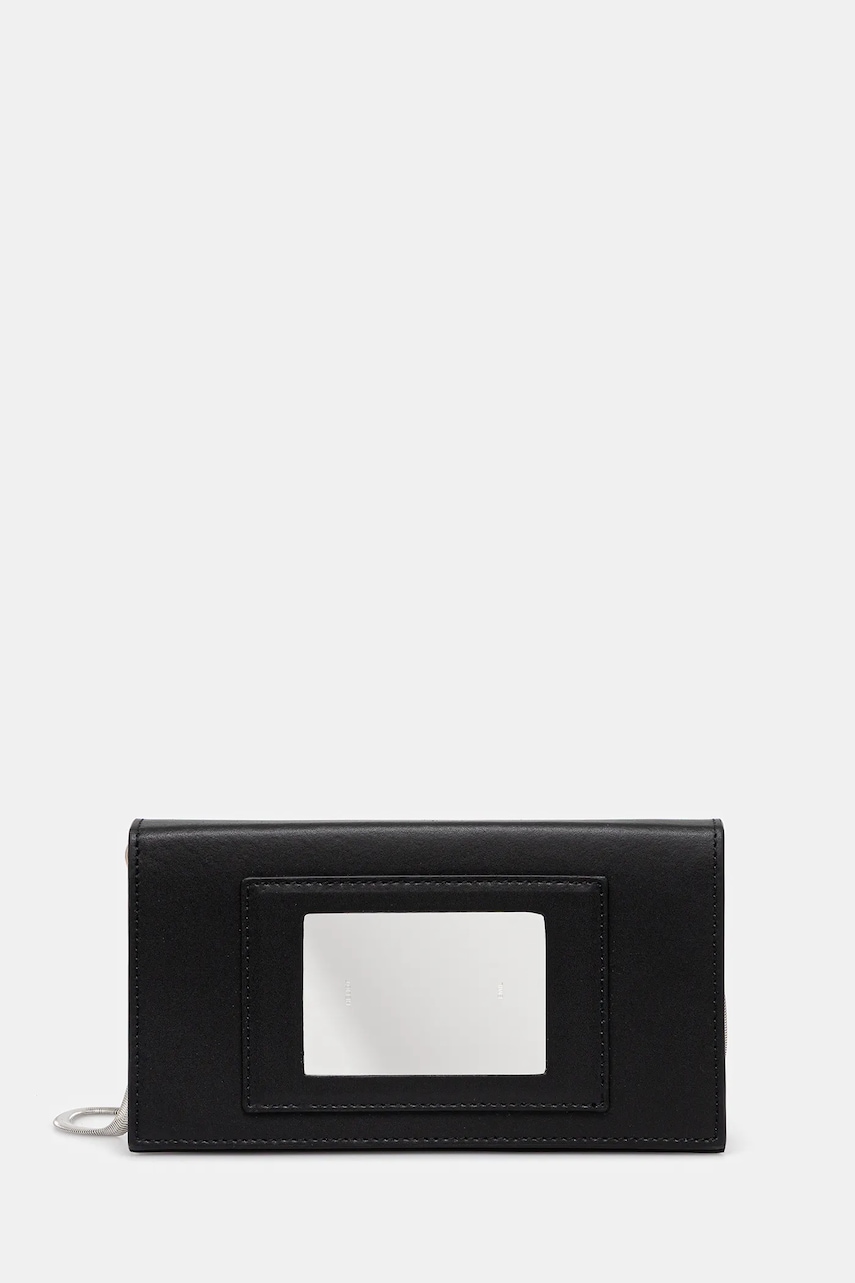 Heliot Emil poșetă de piele culoarea negru, AW25_15_083_BLK01