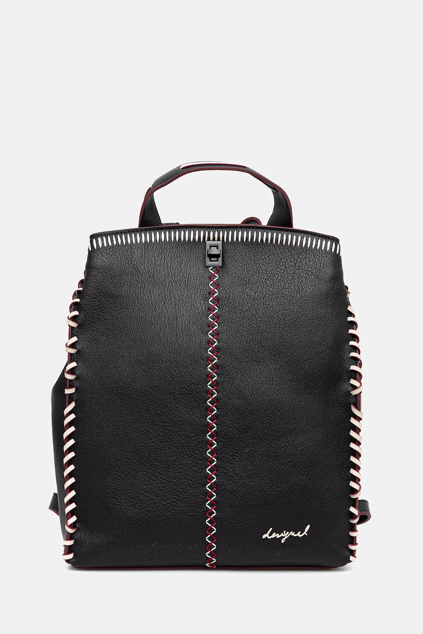 Desigual rucsac MANHATTAN PESPUNTES culoarea negru, mare, uni, 25WAKP17