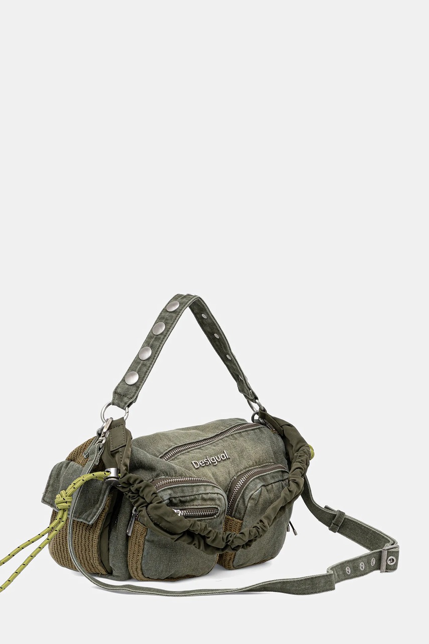 Джинсовая сумка Desigual BRAVO HYBRID DENIM HAB цвет зелёный 25WAXD03