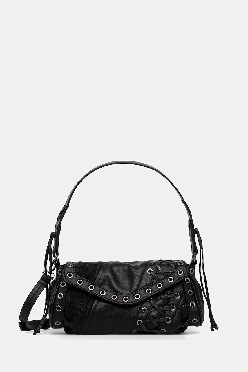 Desigual poșetă TANGO BLACK PATCH ZAR culoarea negru, 25WAXP36