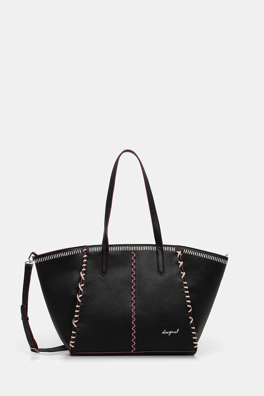 Desigual geantă MANHATTAN PESPUNTES G culoarea negru, 25WAXP95