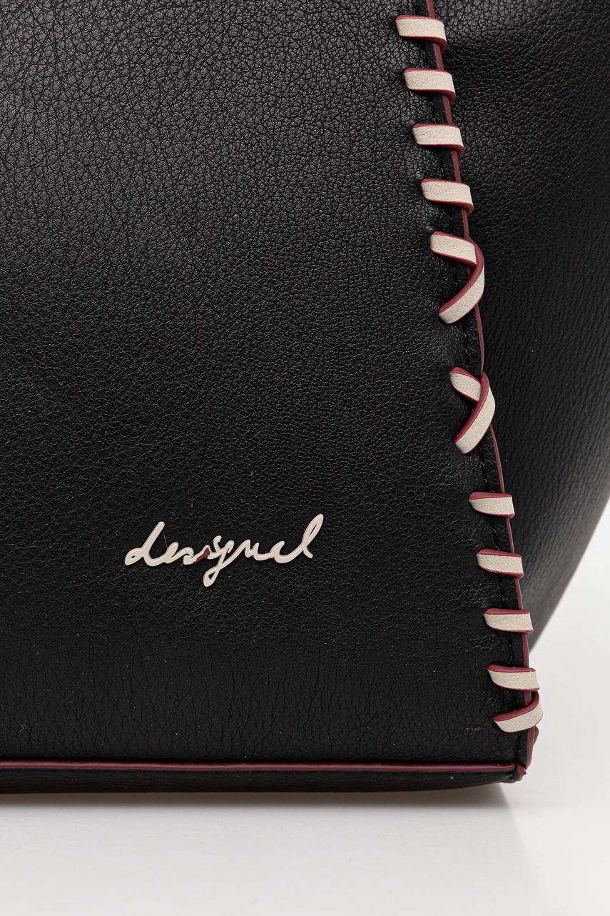 Τσάντα Desigual MANHATTAN PESPUNTES G χρώμα: μαύρο, 25WAXP95 φωτογραφία