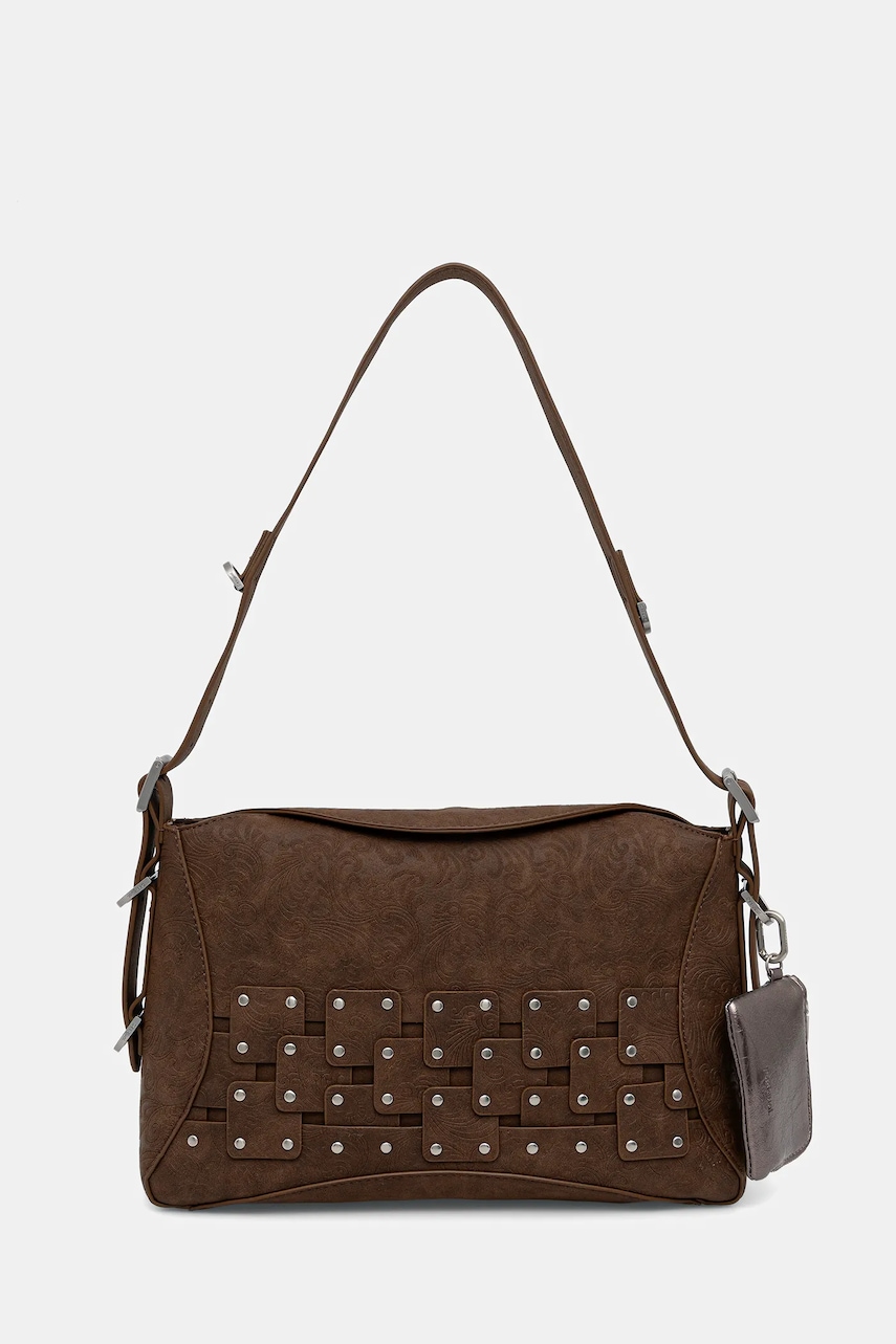 Desigual poșetă NEW PATCH 2 CHOCO culoarea maro, 25WAXPBP