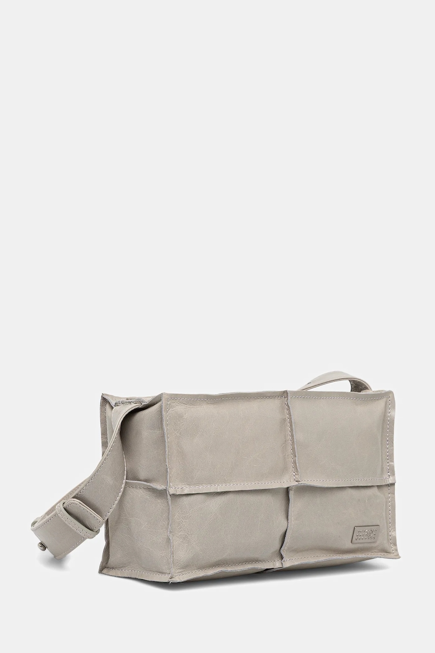 Кожаная сумочка MM6 Maison Margiela цвет серый SB5WD0031.P8490.T1019