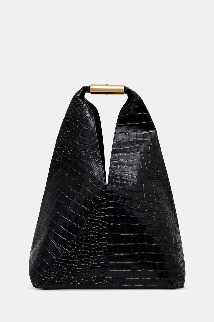 MM6 Maison Margiela poșetă de piele culoarea negru, SB6WD0043.P8650.T8013