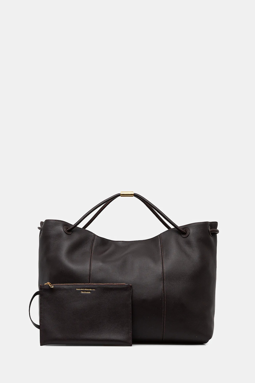 Levně Kožená kabelka Trussardi černá barva, Z616E005993N