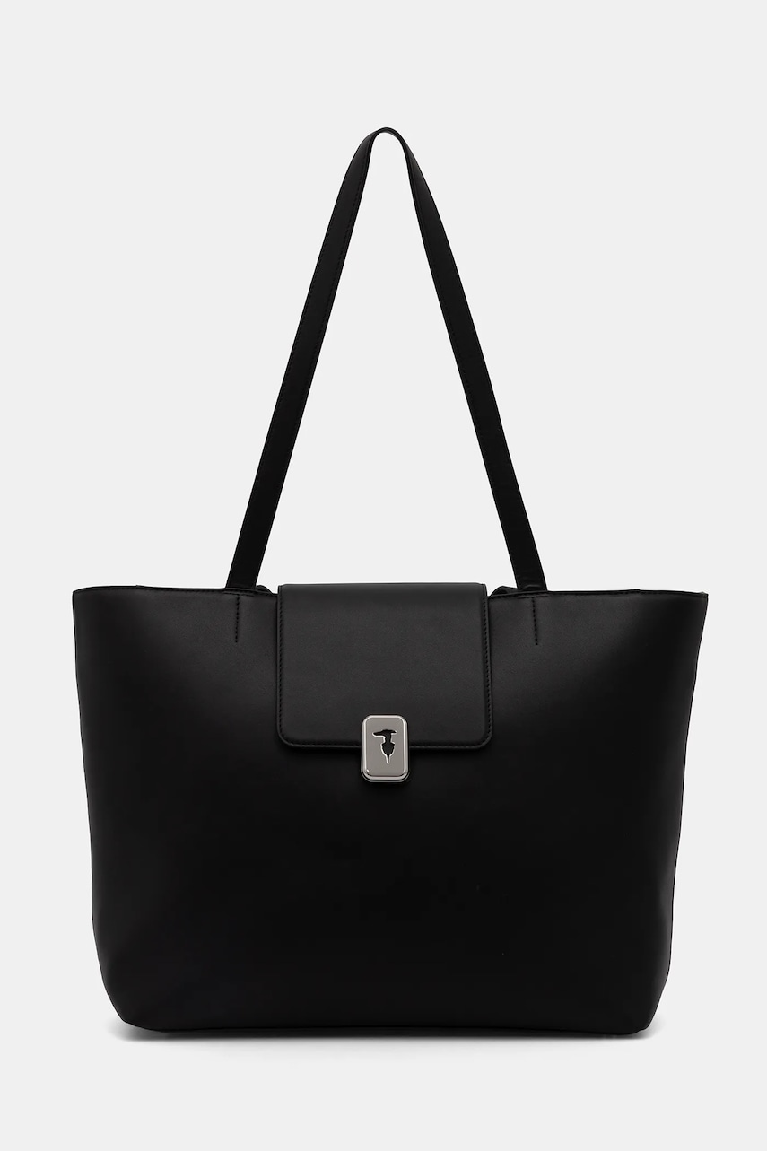 Trussardi poșetă de piele culoarea negru, Z605E005982N