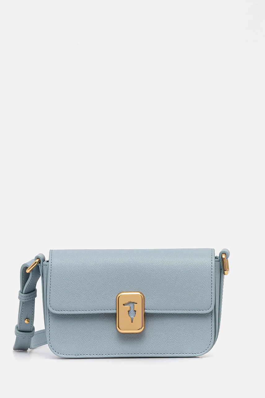 Trussardi geantă de piele culoarea negru, Z601E106075N