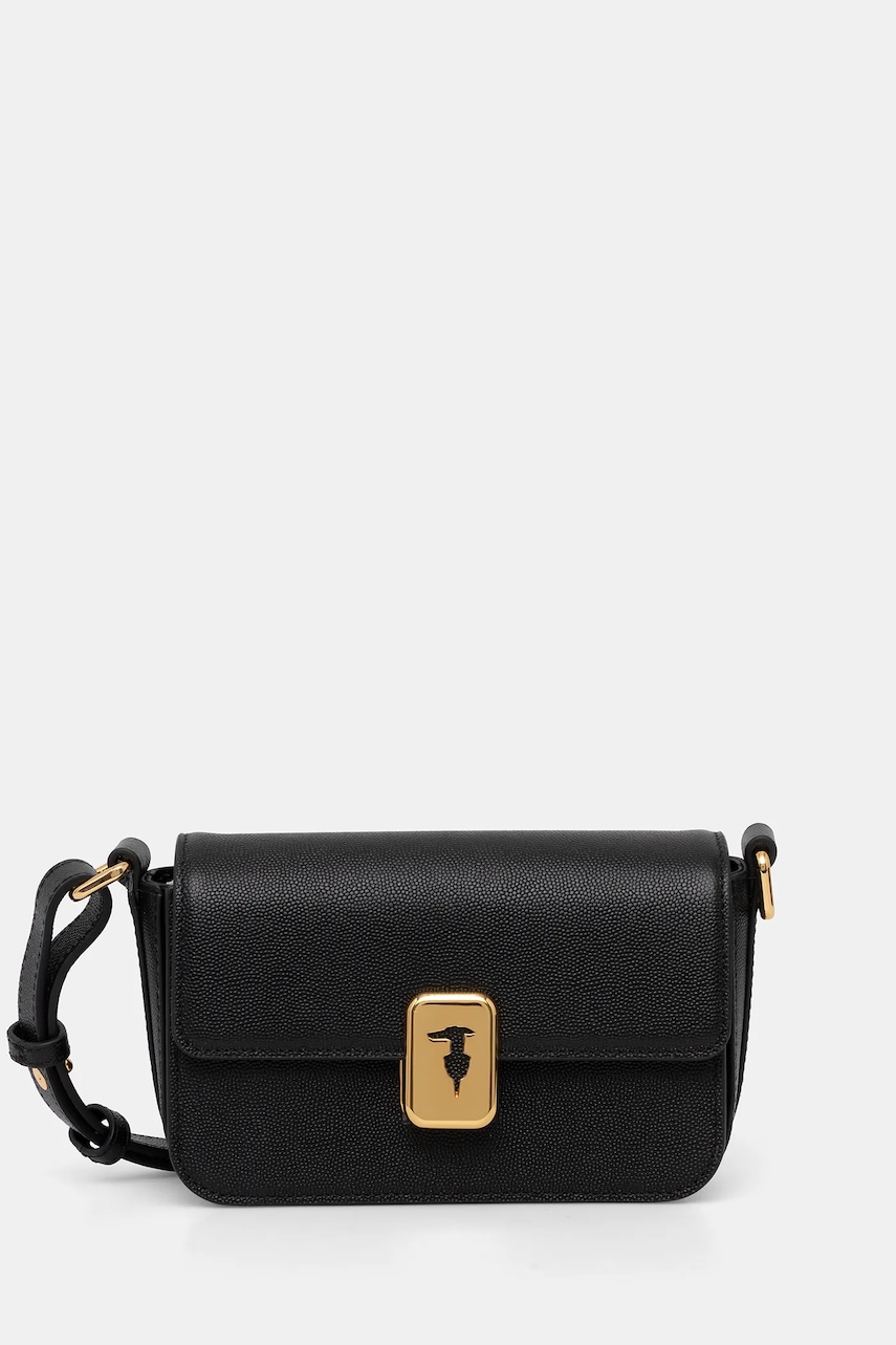 Trussardi poșetă de piele culoarea negru, Z601E106075N