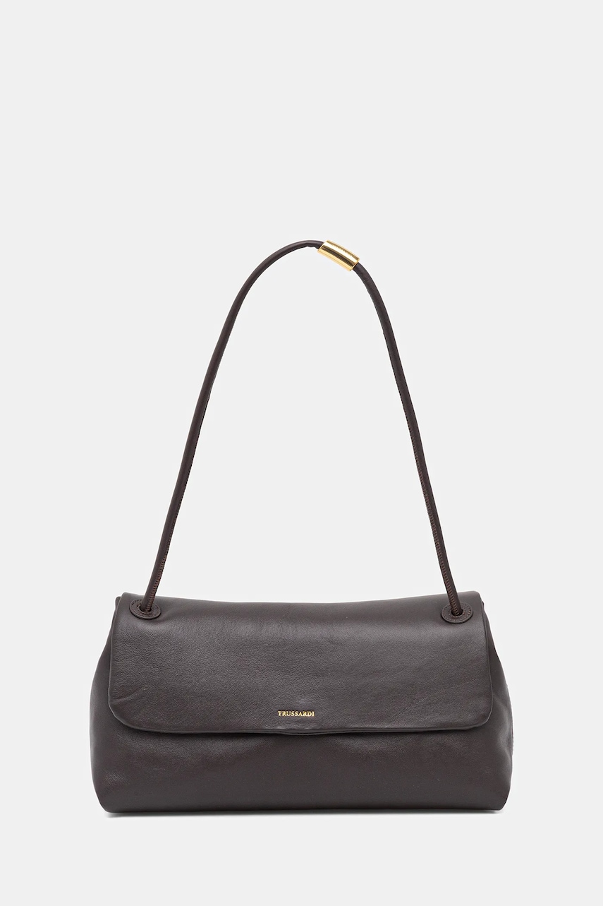 Trussardi poșetă de piele culoarea maro, Z611E005988N