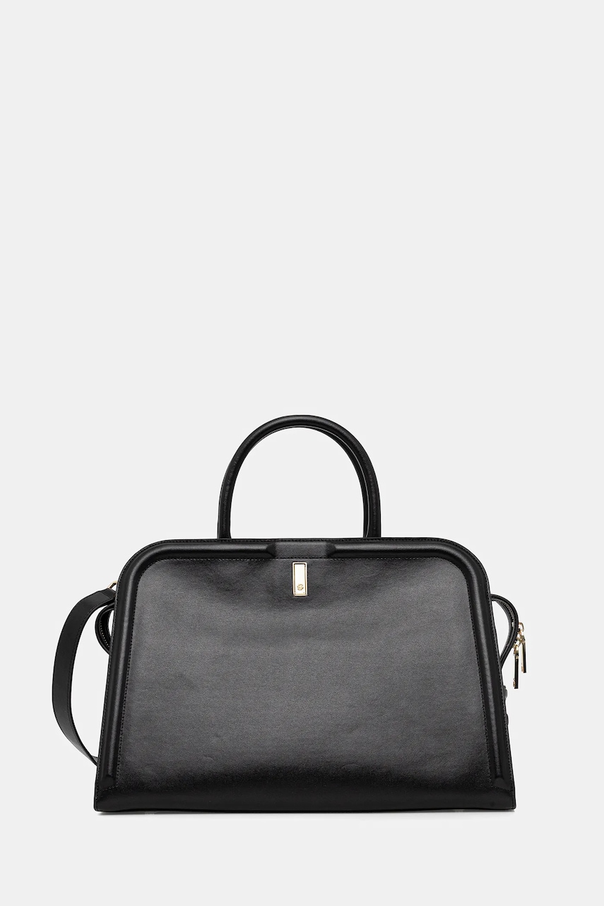 BOSS poșetă de piele culoarea negru, 50521062