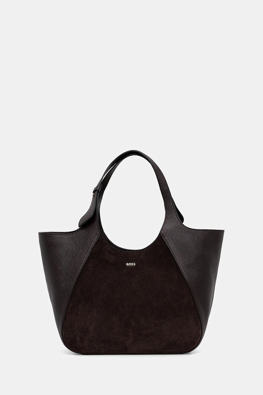 BOSS poșetă de piele culoarea maro, 50552138 BOSS poșetă de piele culoarea maro, 50552138