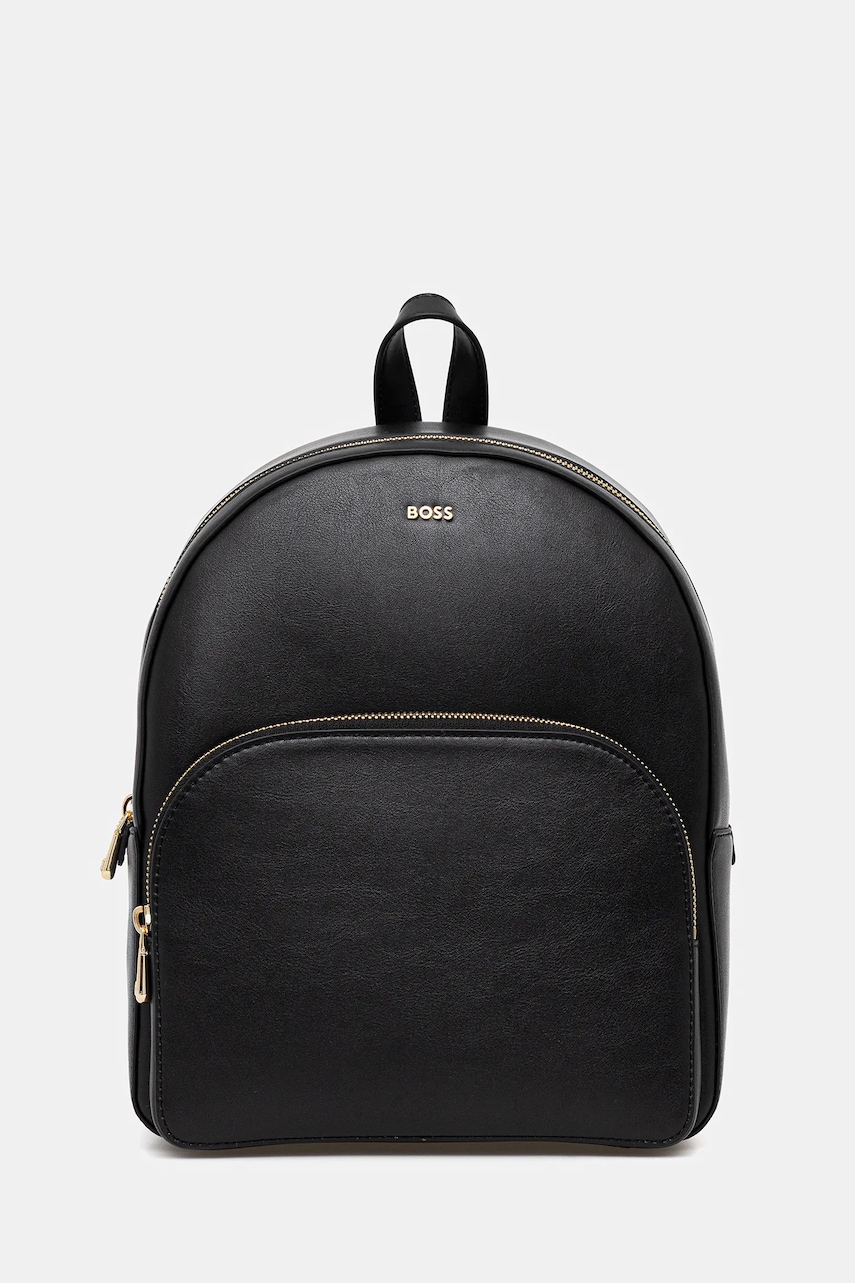 BOSS ghiozdan de piele culoarea negru, mic, uni, 50552169