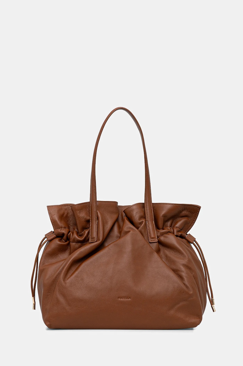 Marella poșetă de piele culoarea maro, 2523519047200