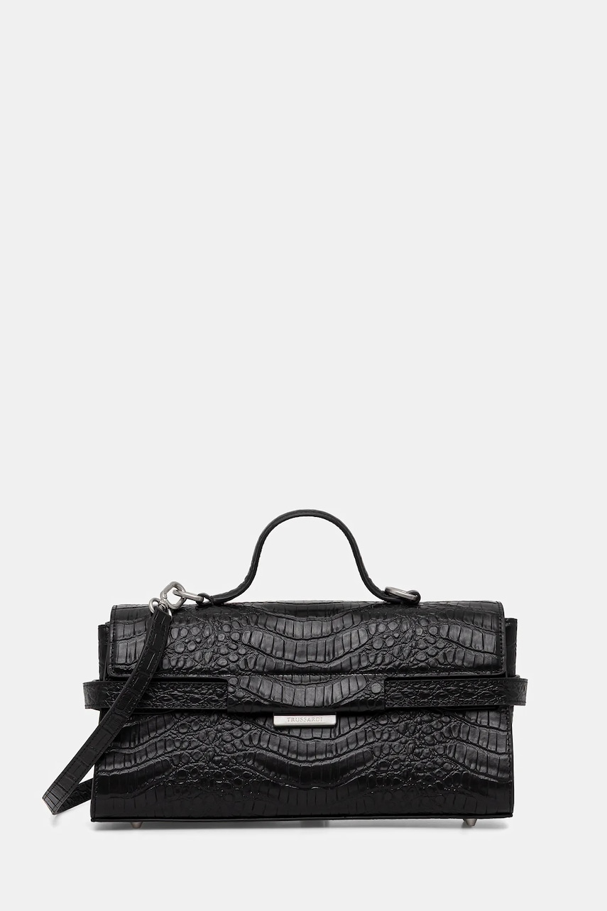 Trussardi poșetă de piele culoarea negru, Z363E106202N