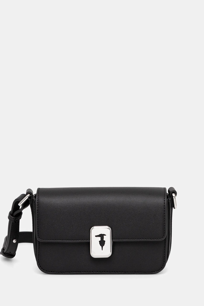 Trussardi geantă de piele culoarea negru, Z601E005978N