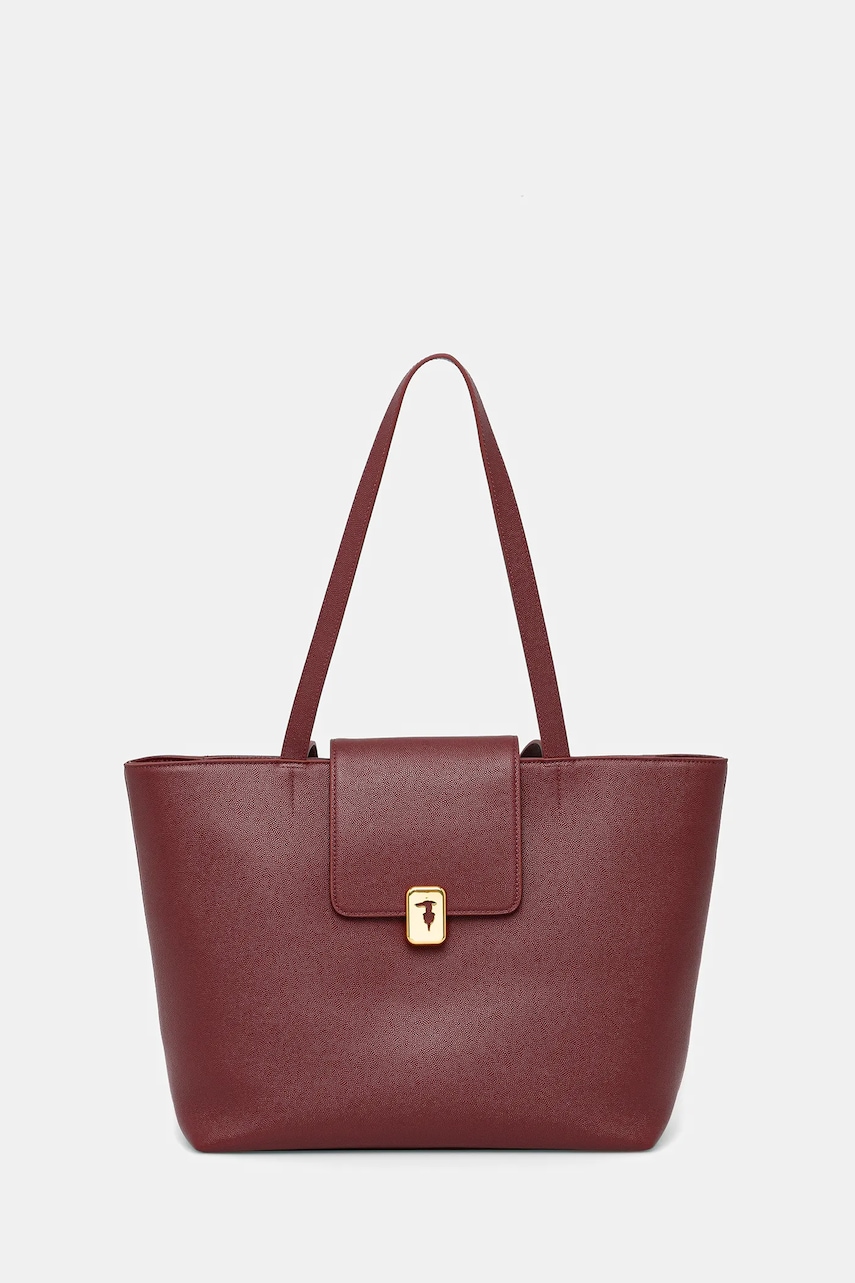 Trussardi geantă de piele culoarea bordo, Z605E106078N