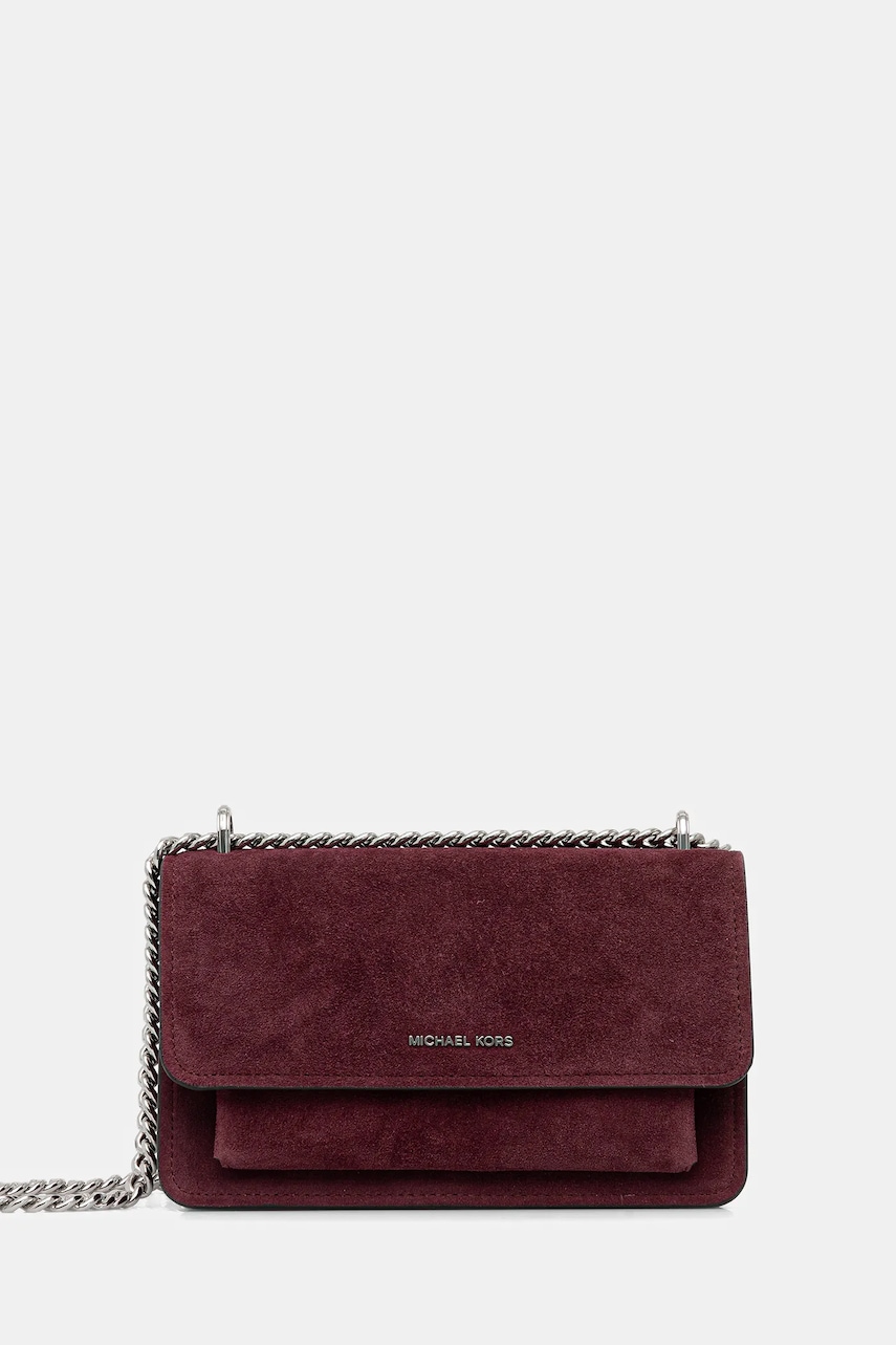 MICHAEL Michael Kors geantă de mână din piele întoarsă culoarea bordo, 30F5SC7L3S