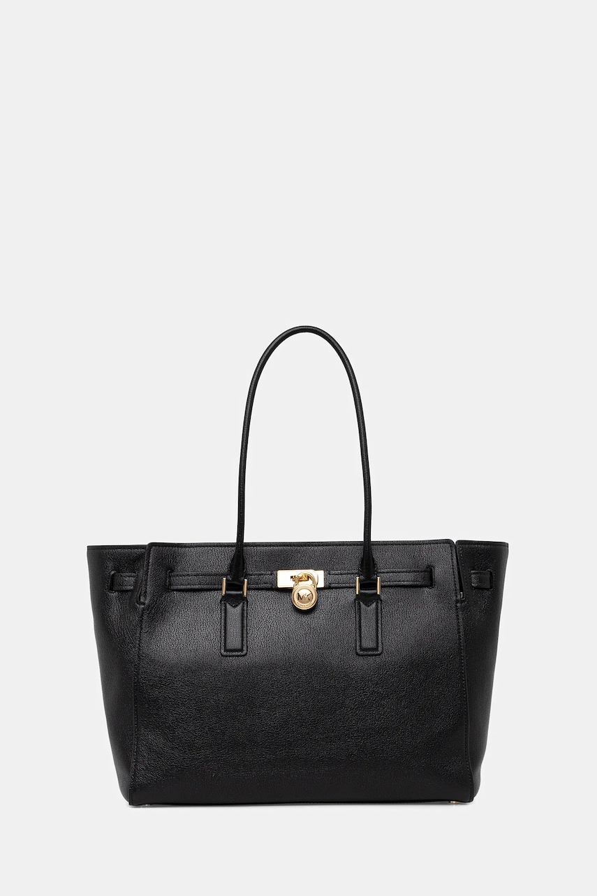 MICHAEL Michael Kors poșetă de piele culoarea negru, 30F5GNXT3L