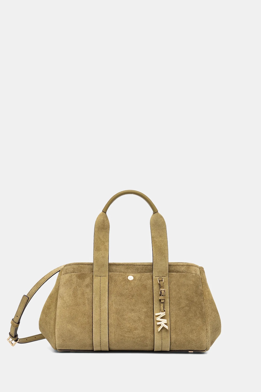 MICHAEL Michael Kors geantă de mână din piele întoarsă culoarea verde, 30F5G1ZS1S