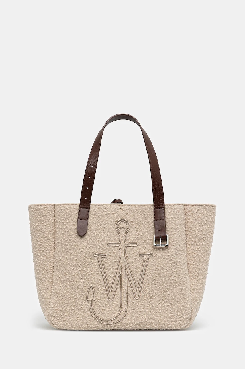 JW Anderson geantă de lână Belt Tote culoarea bej, HB0545.FA0468