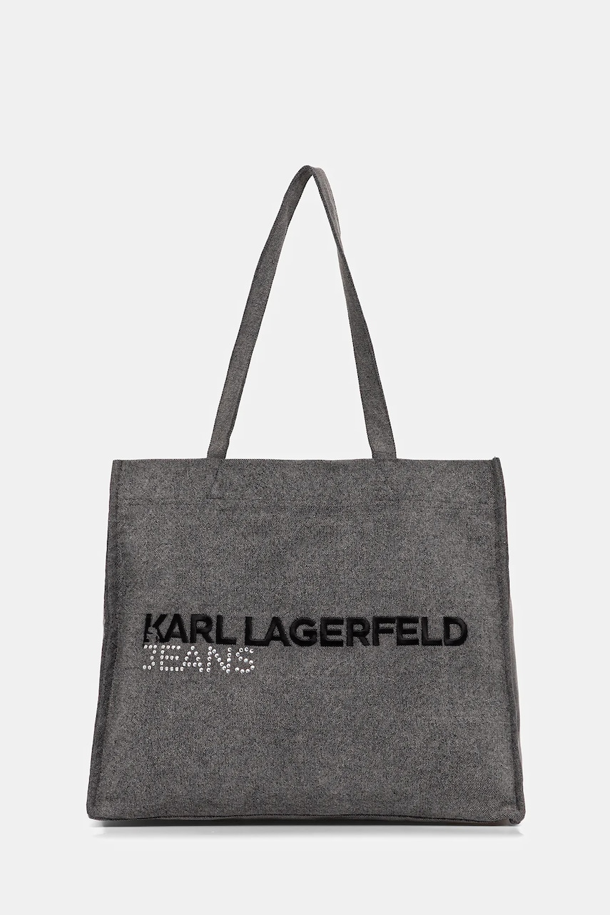 Karl Lagerfeld Jeans geantă de blugi culoarea gri, A4W50040
