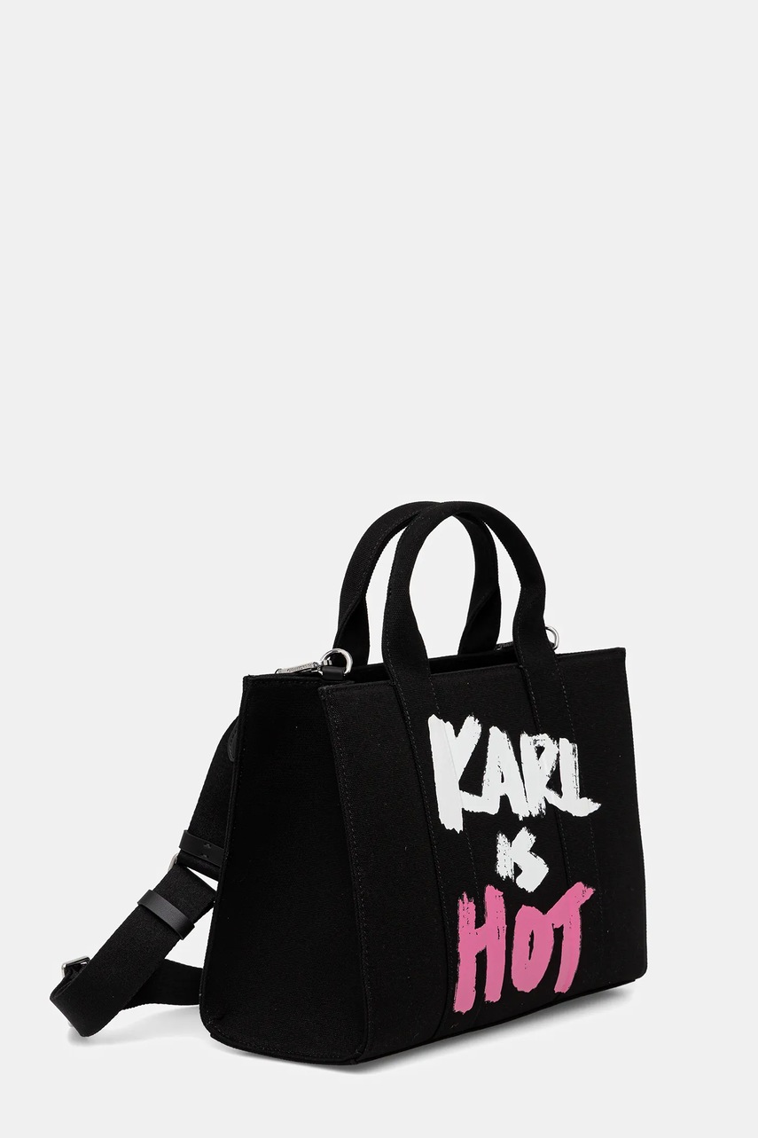 Хлопковая сумка Karl Lagerfeld Karl Lagerfeld x Paris Hilton цвет чёрный A4W50075