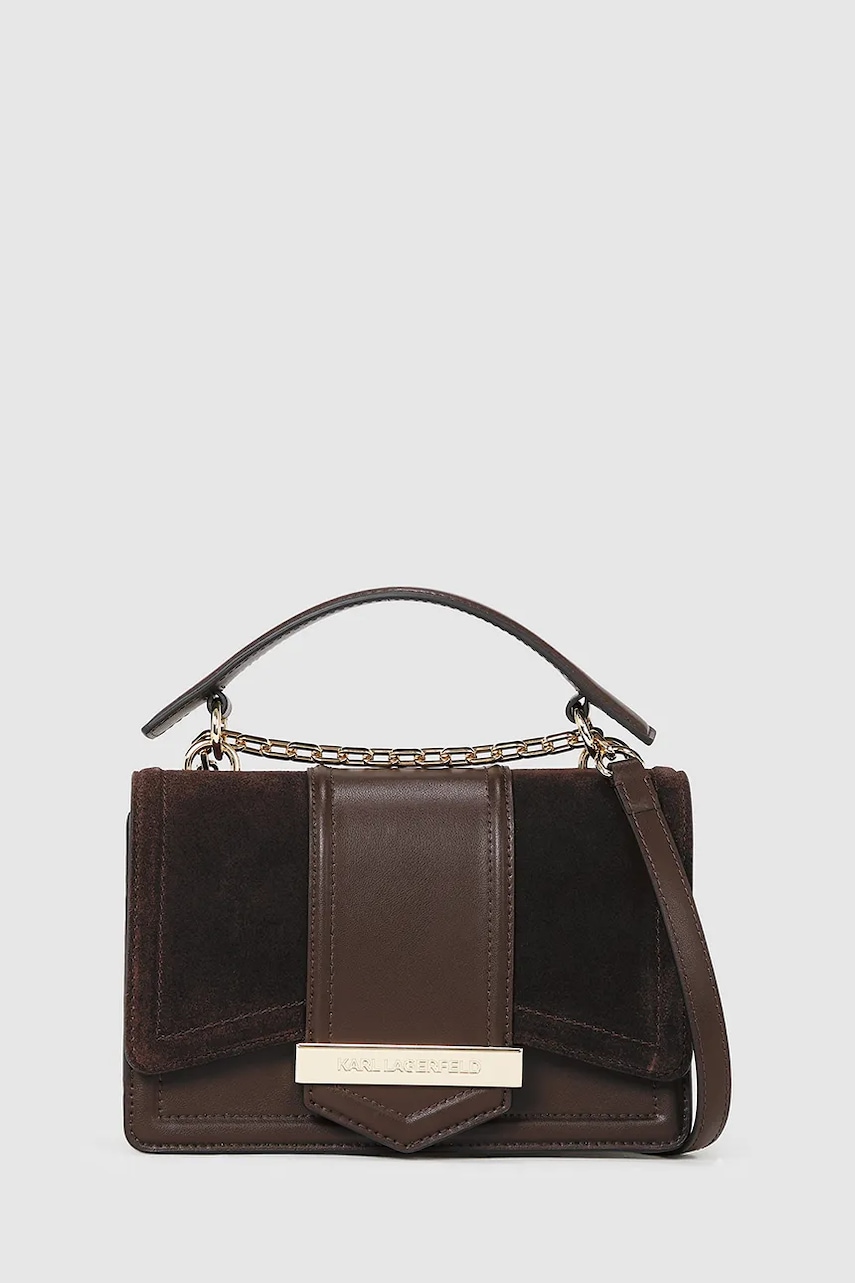 Karl Lagerfeld poșetă de piele culoarea maro, A4W30278