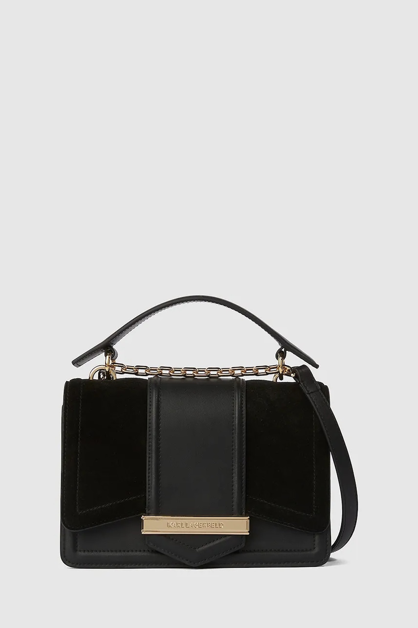 Karl Lagerfeld poșetă de piele culoarea negru, A4W30278