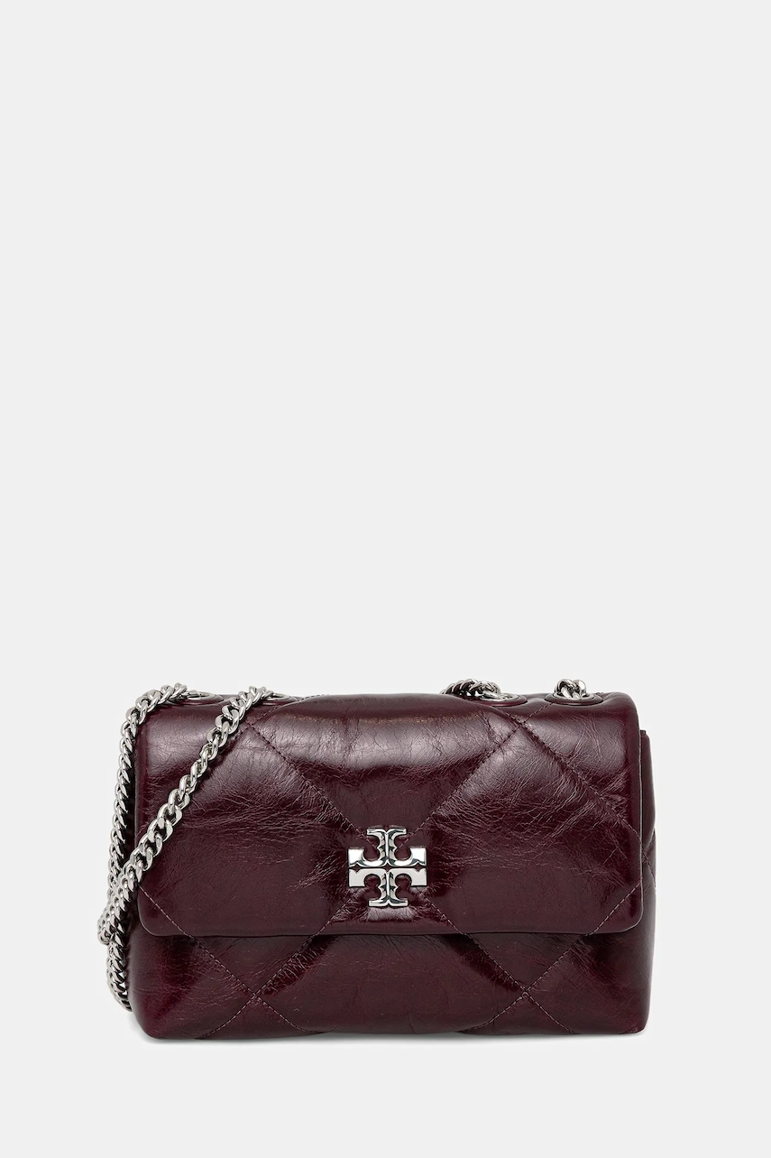 Tory Burch geantă de piele Kira Diamond culoarea violet, 169326.500