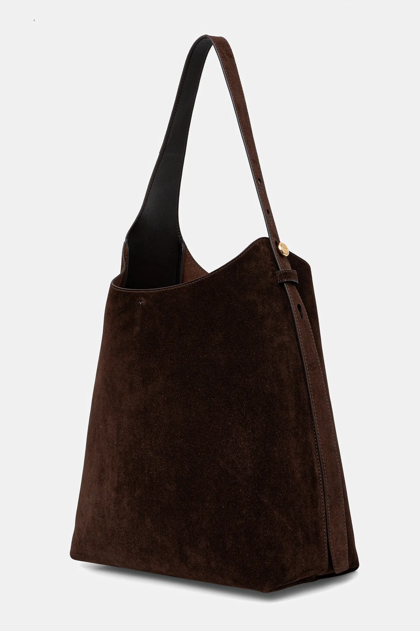 Замшевая сумочка Tory Burch Romy Suede Hobo Bag цвет коричневый 175320.201