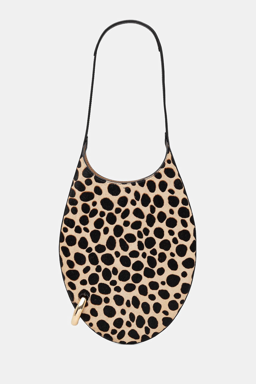 Levně Kožená kabelka Tory Burch Pierced Haircalf béžová barva, 171730.960