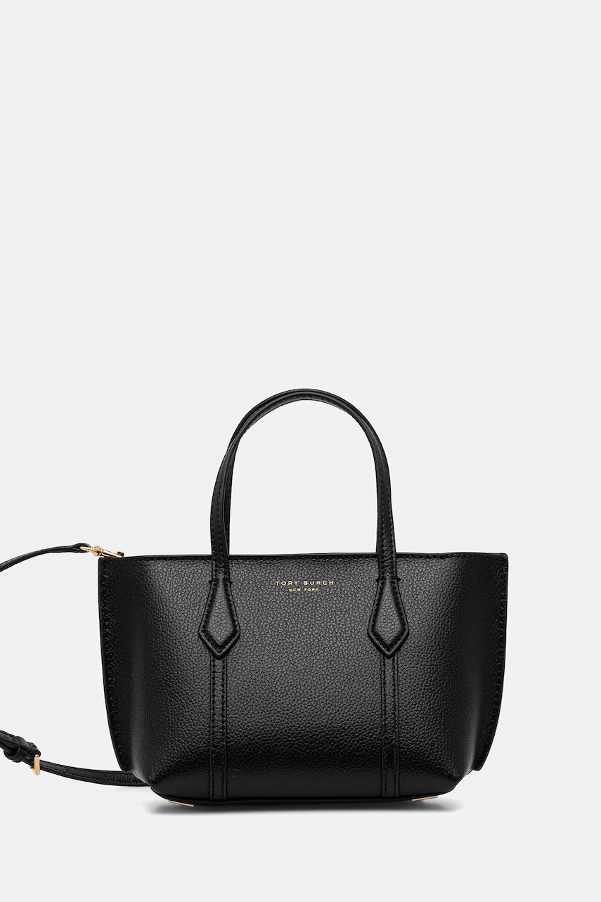 Levně Kožená kabelka Tory Burch Perry Mini Tote černá barva, 175548.001